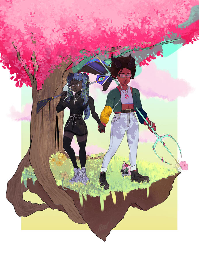 asked my instagram followers to name an aspect of each character and I&#39;d draw them together. A challenge of sorts.