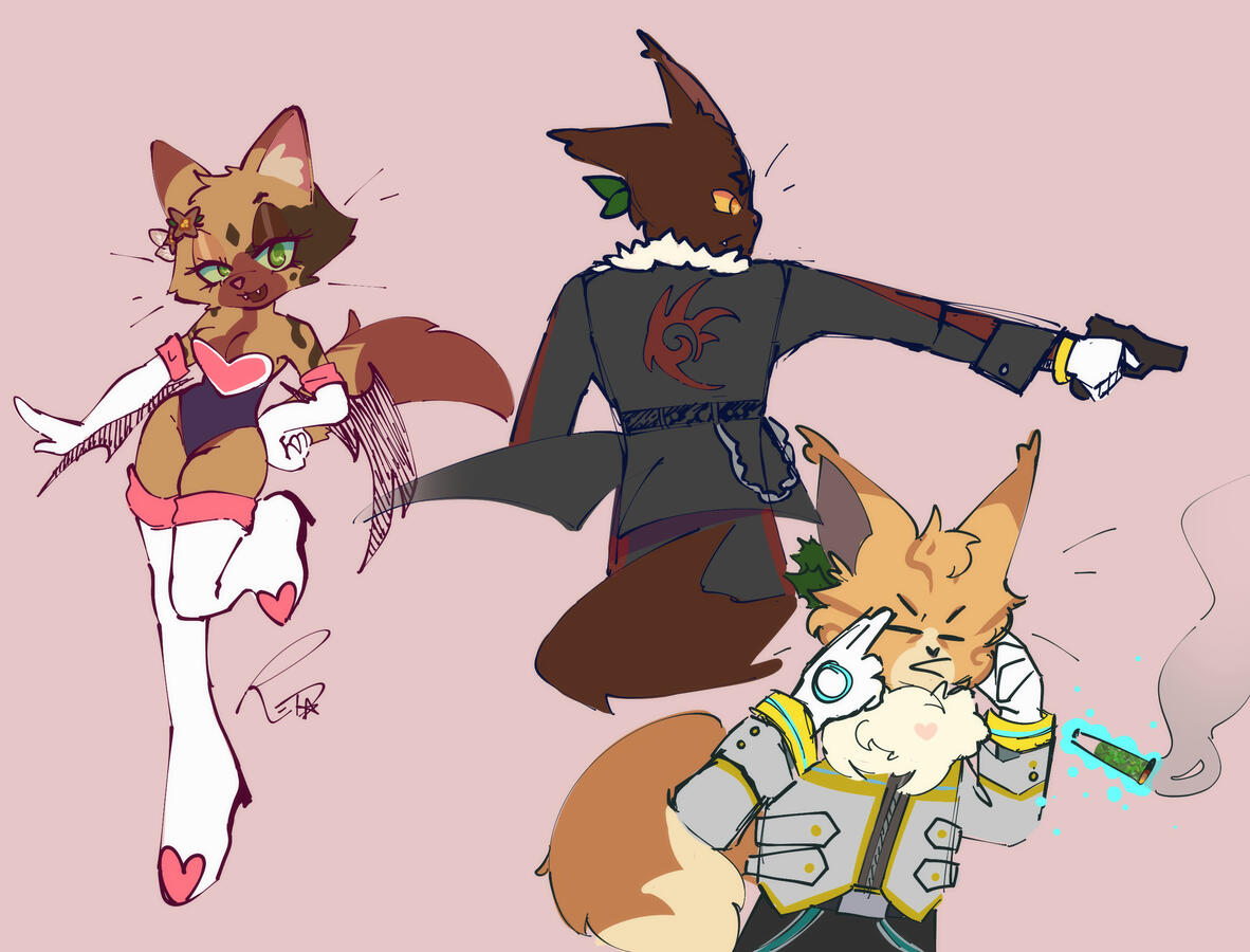 Drew me and my friends warrior cats oc&#39;s in sonic character outfits