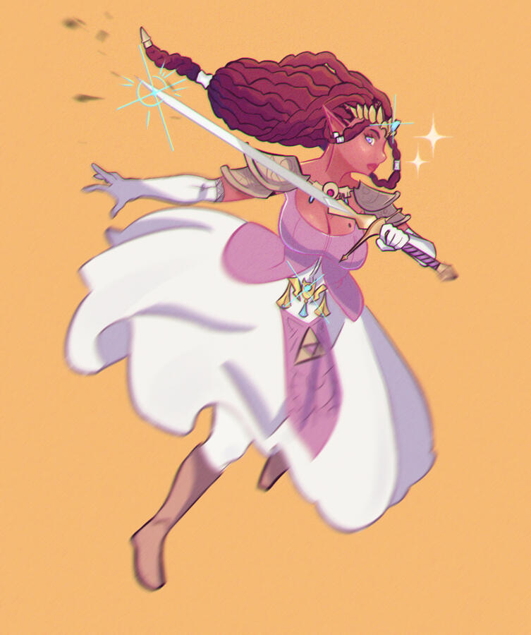 Zelda from Twilight Princess. First character I drew for blacktober.